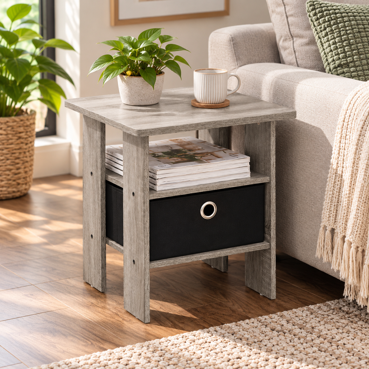 Compact End Table with Drawer