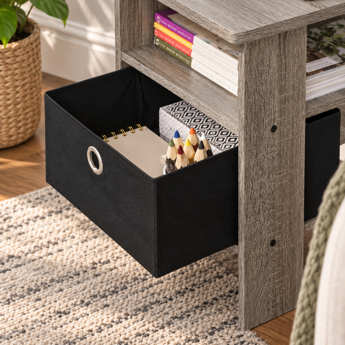 Compact End Table with Drawer
