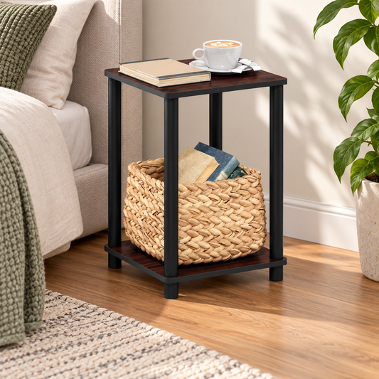 Compact 2-Tier Sofa Side Table