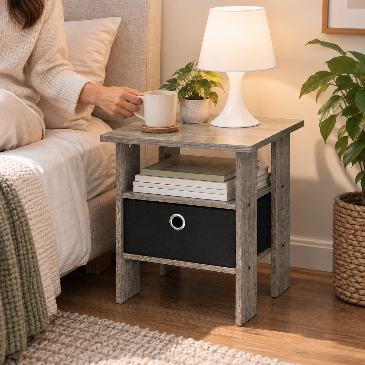Compact End Table with Drawer