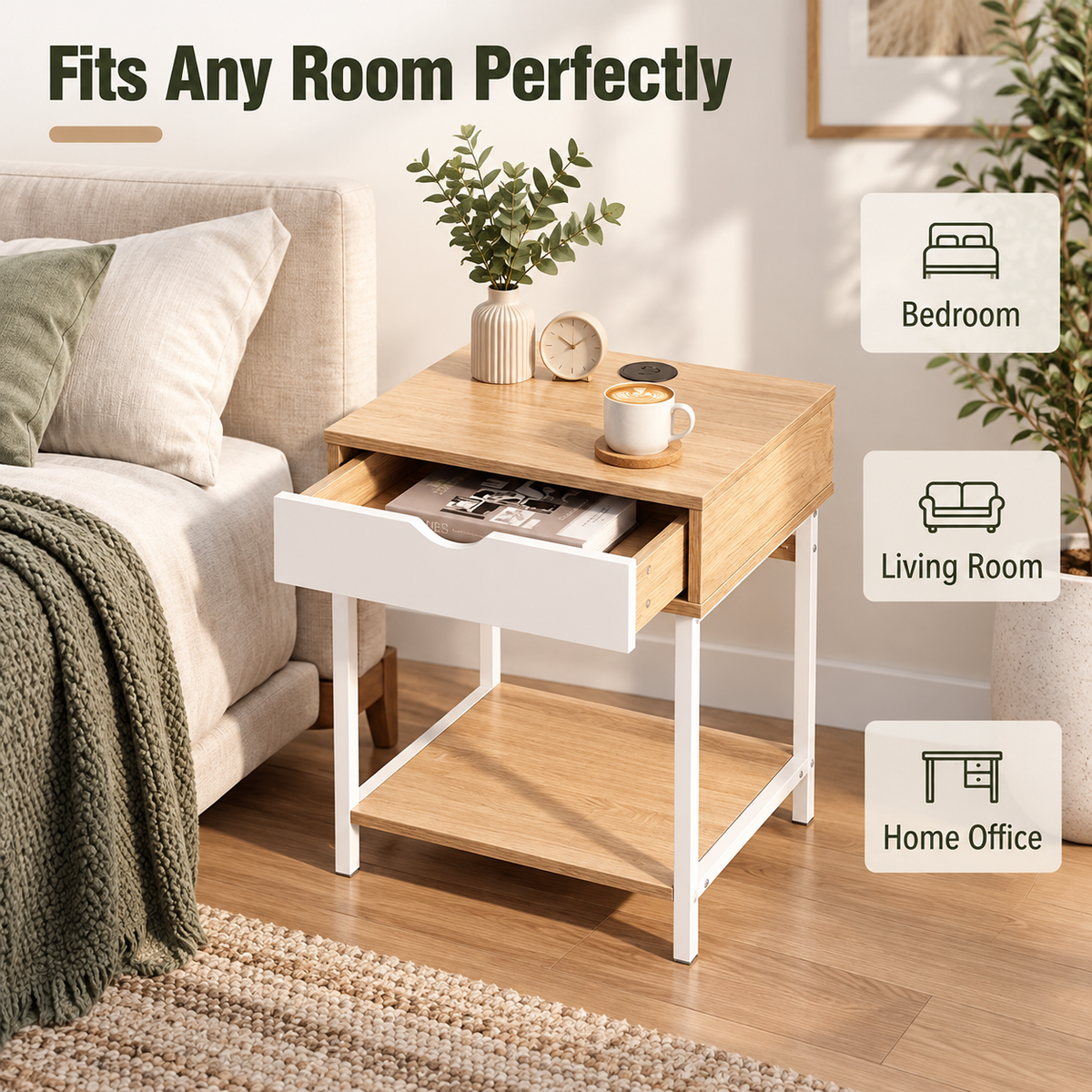 Modern Sofa Side Storage Table