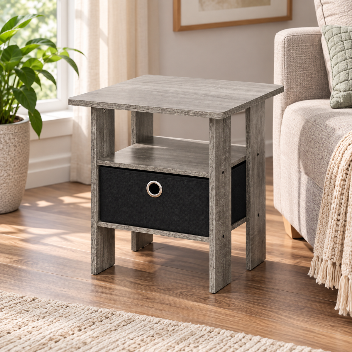 Compact End Table with Drawer