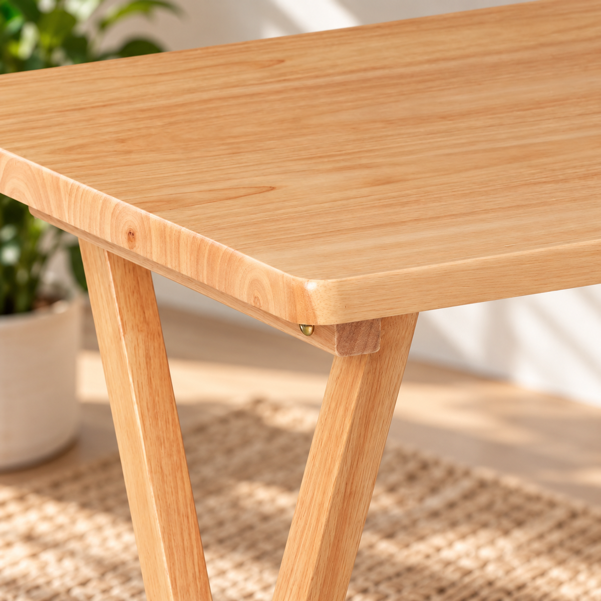 Natural Wood Folding Tray Table
