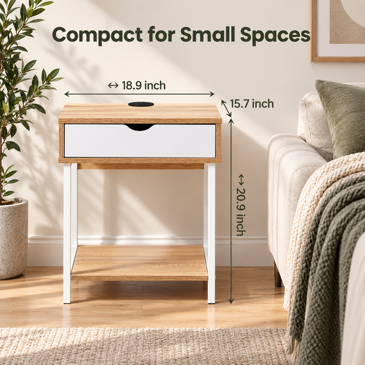 Modern Sofa Side Storage Table